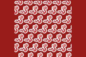 Vector Chinese New year Sticker seamless pattern background