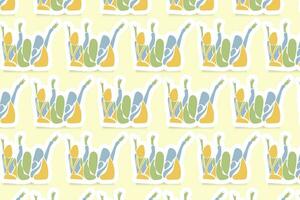 Vector Youth Day Sticker Seamless Pattern Background with pastel colors