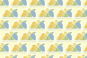 Vector Youth Day Sticker Seamless Pattern Background with pastel colors