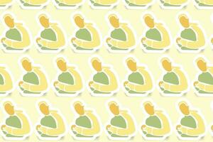 Vector Youth Day Sticker Seamless Pattern Background with pastel colors