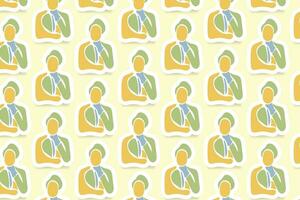 Vector Youth Day Sticker Seamless Pattern Background with pastel colors