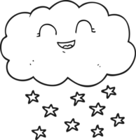 black and white cartoon cloud snowing png