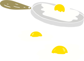 flat color illustration of a cartoon fried eggs png