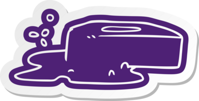 cartoon sticker van een borrelende zeep png