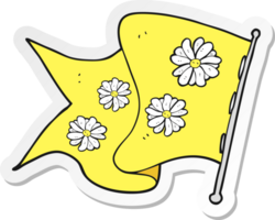 autocollant d'un drapeau de fleur de dessin animé png