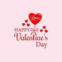 Free vector simple happy valentines Day greeting with love hearts