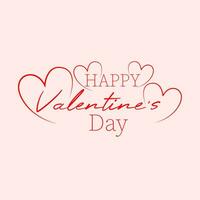 Free vector simple happy valentines Day greeting with love hearts