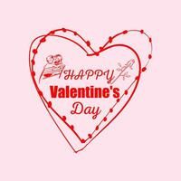 Free vector simple happy valentines Day greeting with love hearts