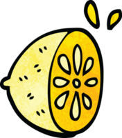 tecknad doodle citron frukt png