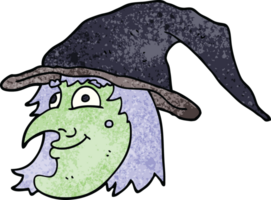 cartoon doodle witch face png