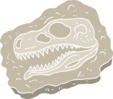 flat color illustration cartoon ancient fossil png