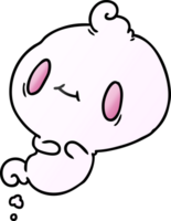 gradient cartoon of a kawaii cute ghost png