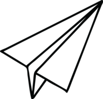 line drawing cartoon paper plane png