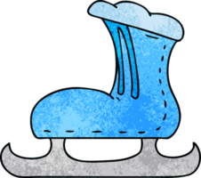 textured cartoon doodle of an ice skate boot png