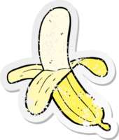 adesivo retrô angustiado de uma banana de desenho animado png