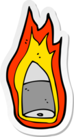 pegatina de una bala en llamas de dibujos animados png