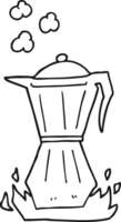 black and white cartoon stovetop espresso maker png