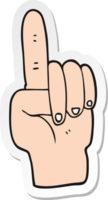 sticker of a cartoon pointing hand png