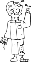 Preto e branco desenho animado zumbi png