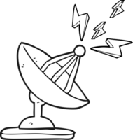 noir et blanc dessin animé Satellite plat png