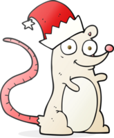 cartoon mouse wearing christmas hat png