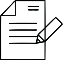 line drawing cartoon of writing a document png