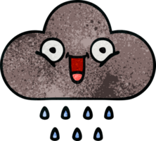 retro grunge texture cartoon storm rain cloud png