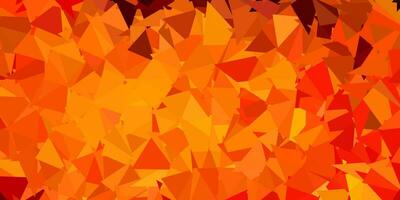 Dark orange vector triangle mosaic template.