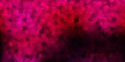 Diseño vectorial de color rosa oscuro con formas de hexágonos. vector