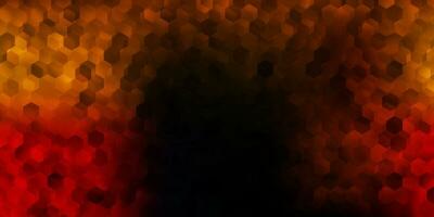 Dark orange vector backdrop with a batch of hexagons.