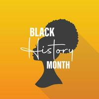 negro historia meses vibrante silueta de africano americano mujer vector