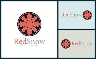 Red Snow modern circle logo template design for brand or company and other vector