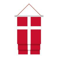 National flag of Denmark in flat style isolated on white background, vector illustration