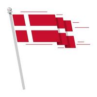 National flag of Denmark in flat style isolated on white background, vector illustration