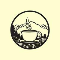 té taza vector, logo, arte, iconos, y gráficos vector