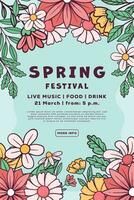 hand drawn spring festival vertical banner illustration vector