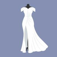 Wedding dress in modern design. Vector illustration.