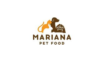 diseño de logotipo concepto de tienda de mascotas plantilla de vector de logotipo de amor de perro y gato