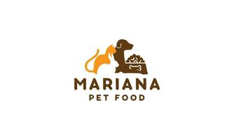 Logo design pet shop concept dog and cat love logo vector template