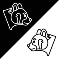 Red panda Vector Icon, Lineal style icon, from Animal Head icons collection, isolated on Black and white Background.