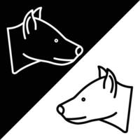 Hyena Vector Icon, Lineal style icon, from Animal Head icons collection, isolated on Black and white Background.