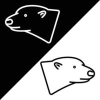 polar oso vector icono, lineal estilo icono, desde animal cabeza íconos recopilación, aislado en negro y blanco antecedentes.