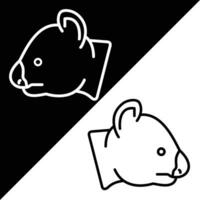 Koala Vector Icon, Lineal style icon, from Animal Head icons collection, isolated on Black and white Background.