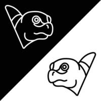 Turtle Vector Icon, Lineal style icon, from Animal Head icons collection, isolated on Black and white Background.