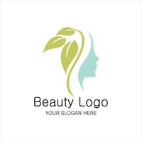 Woman face logo icon vector. Woman face logo design vector illustration, Girl silhouette for cosmetics,
