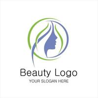 Beautiful woman fashion logo. Abstract vector template linear style.