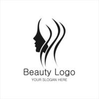 Beautiful woman fashion logo. Abstract vector template linear style.