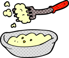 Cartoon-Doodle-Schüssel mit Essen png