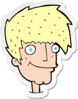 sticker of a cartoon smiling man png