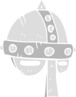 illustration en couleur plate d'un casque médiéval de dessin animé png
